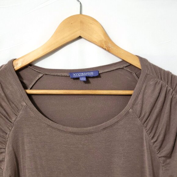 Vivienne Tam Womens Ruched Long Sleeve Cinched Top Size S Y2K Viscose Minimalist - Picture 3 of 11